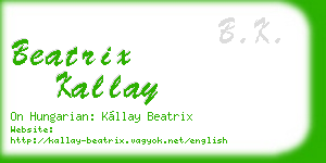 beatrix kallay business card